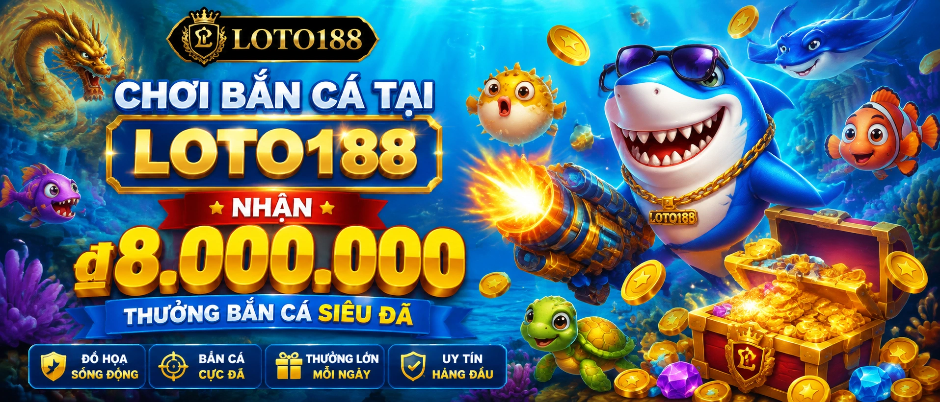 Bắn Cá category visual với chủ đề đại dương và giao diện sảnh game